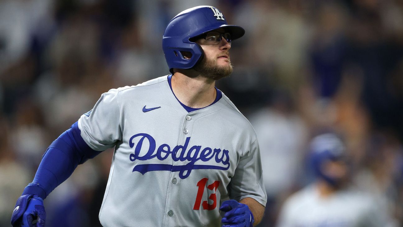 Dodgers' Muncy exits vs. Brewers after getting hit by a pitch