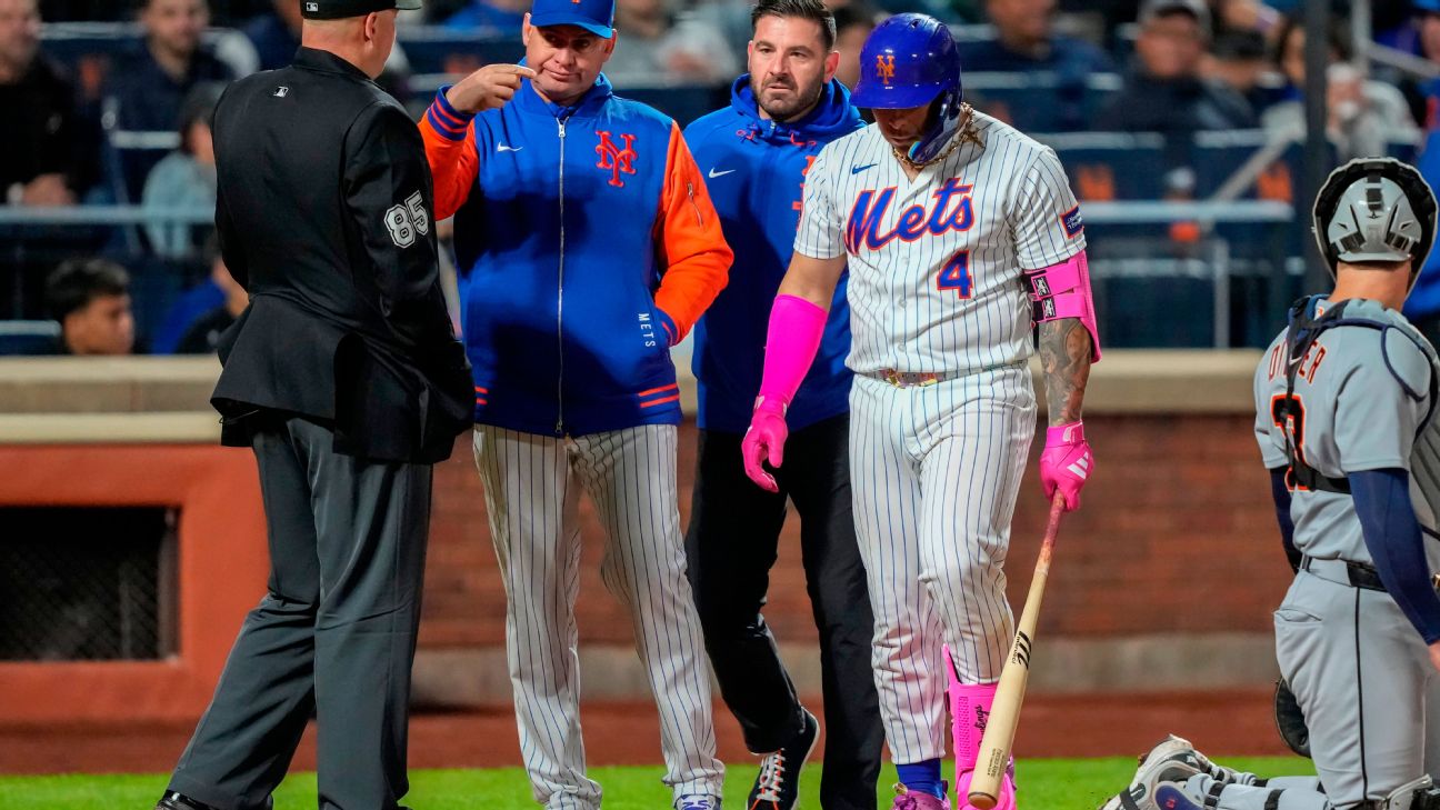 Alvarez set for MRI after injuring right knee in Mets' rout
