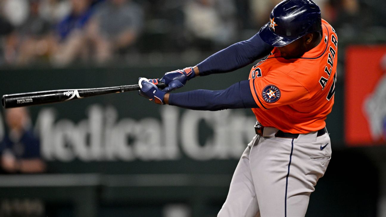 Alvarez's second straight 2-homer night lifts Astros in Texas