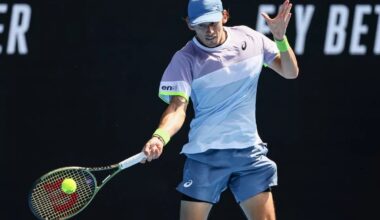 Alex De Minaur in action ahead of ATP Den Bosch Open.