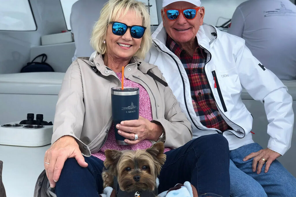 Couple on a boat.