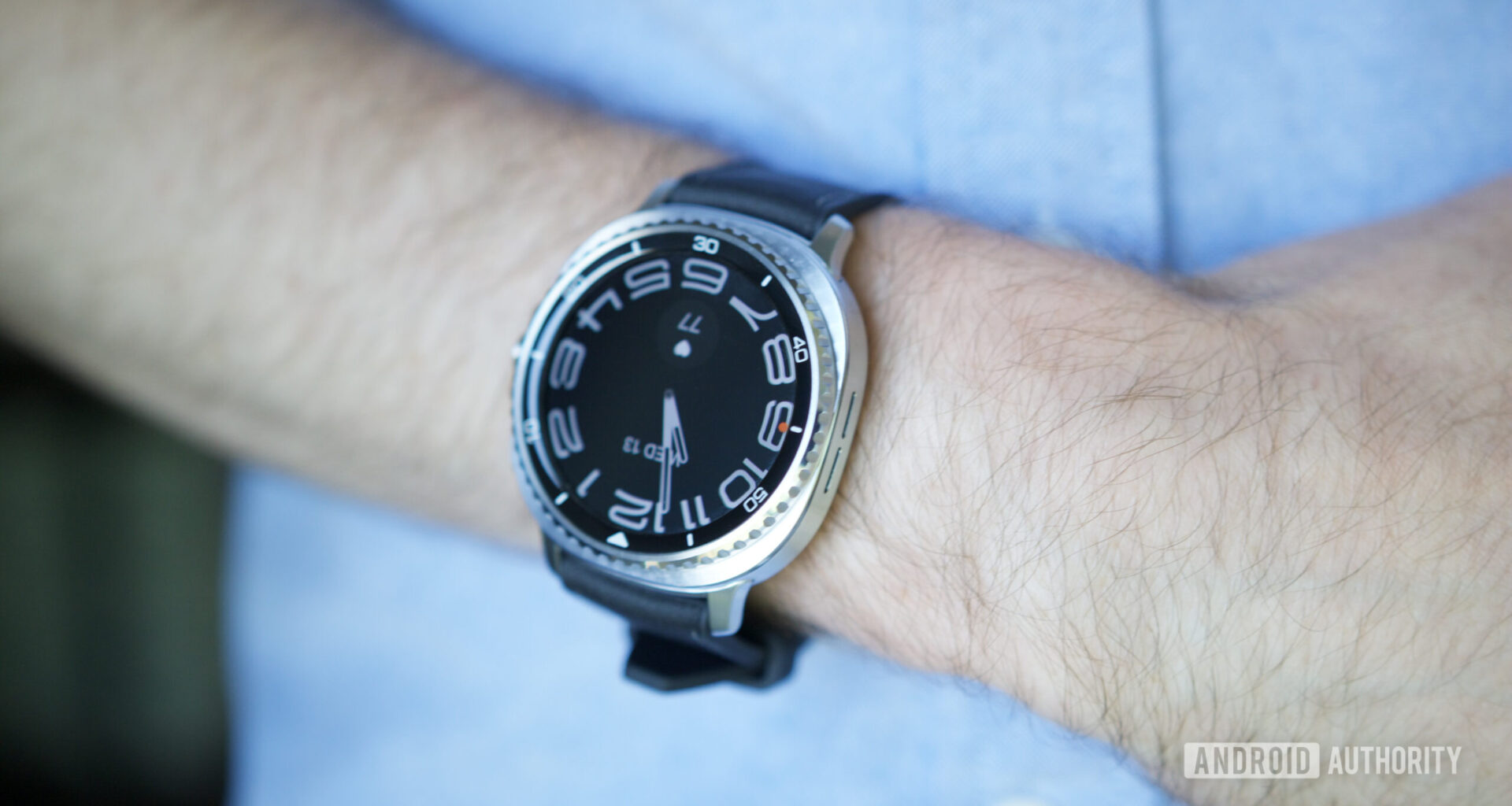 Someone wearing the Samsung Galaxy Watch 8 Classic.