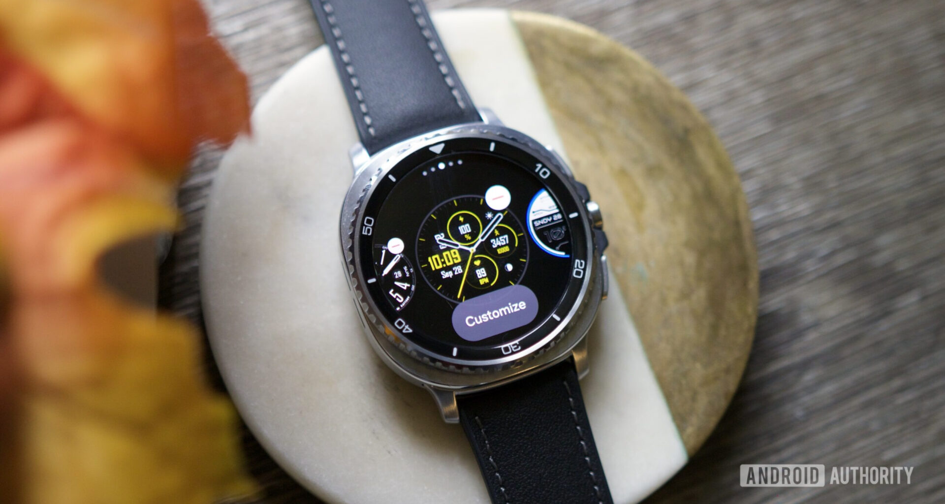 Watch face selector screen on the Samsung Galaxy Watch 8.