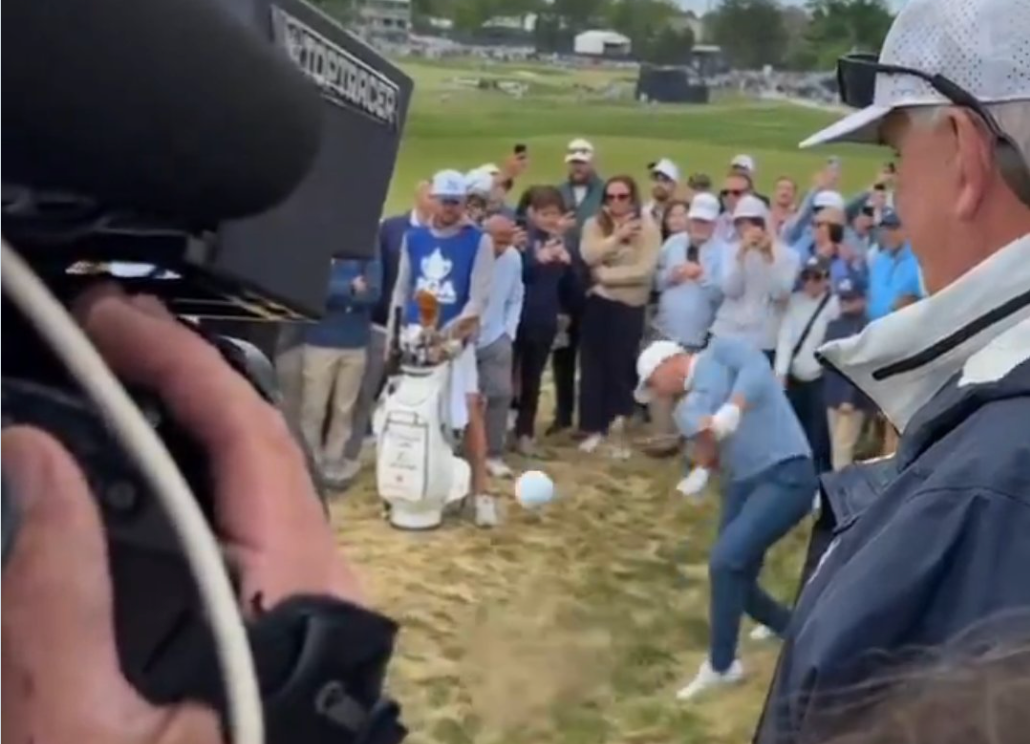 PGA Championship: Wyndham Clark nearly takes someone's head off ... and it wasn't his fault