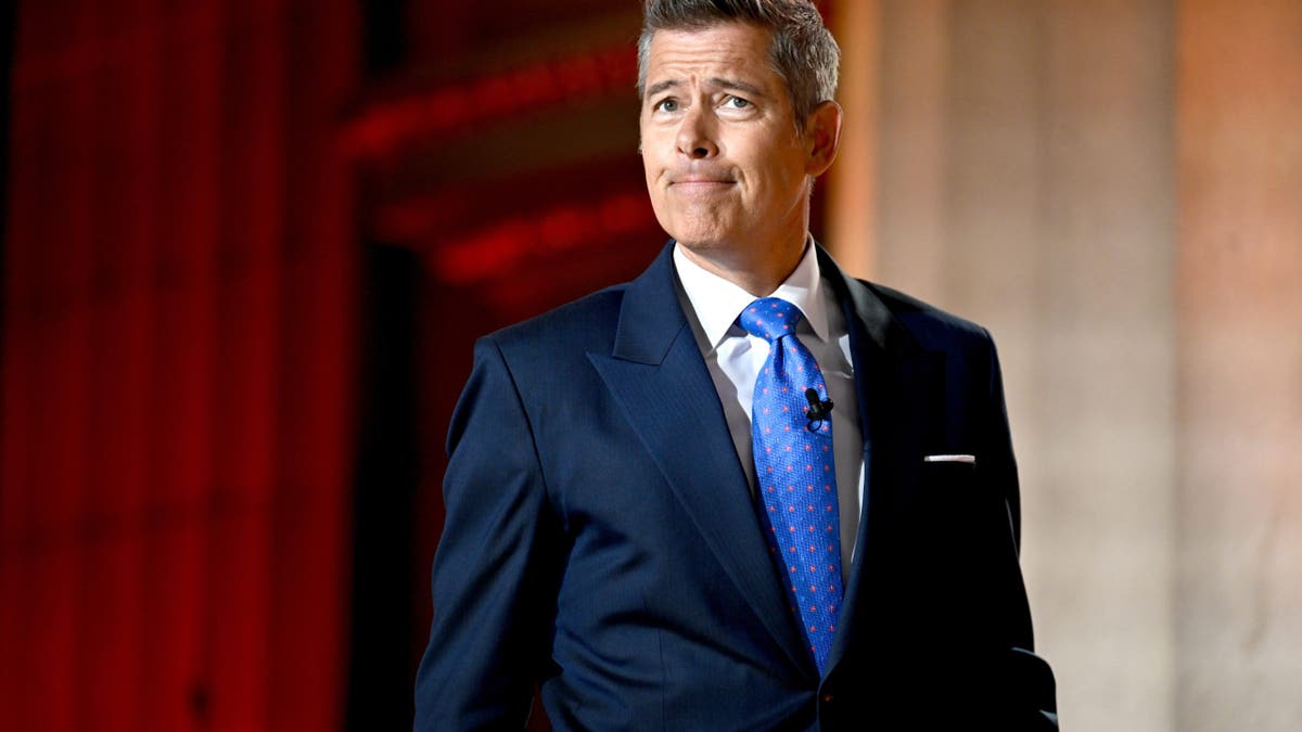 Sean Duffy, U.S. Secretary of Transportation, arriving at BlackRock’s Infrastructure Summit in Washington, D.C.