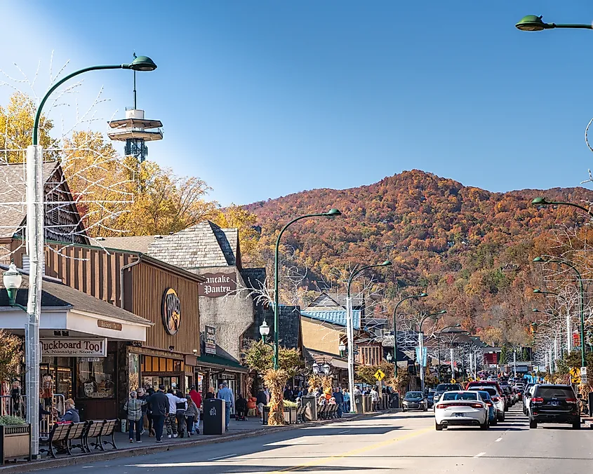The town of Gatlinburg, Tennessee.