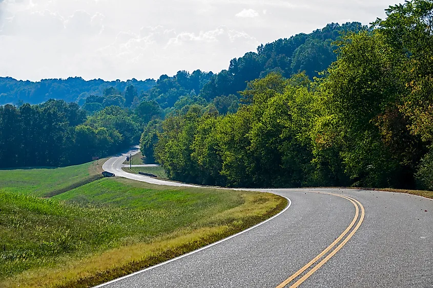 Baker Bluff Overlook on the Natchez Trace Parkway.