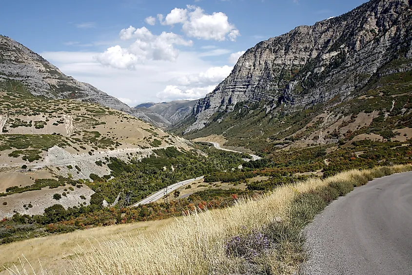 Road through The Provo Canyon near Salt Lake City.