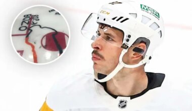 Flyers fan immortalizes Sidney Crosby’s first-ever playoff dive with paint outline on the ice at Xfinity Mobile Arena: ‘RIP Bozo’