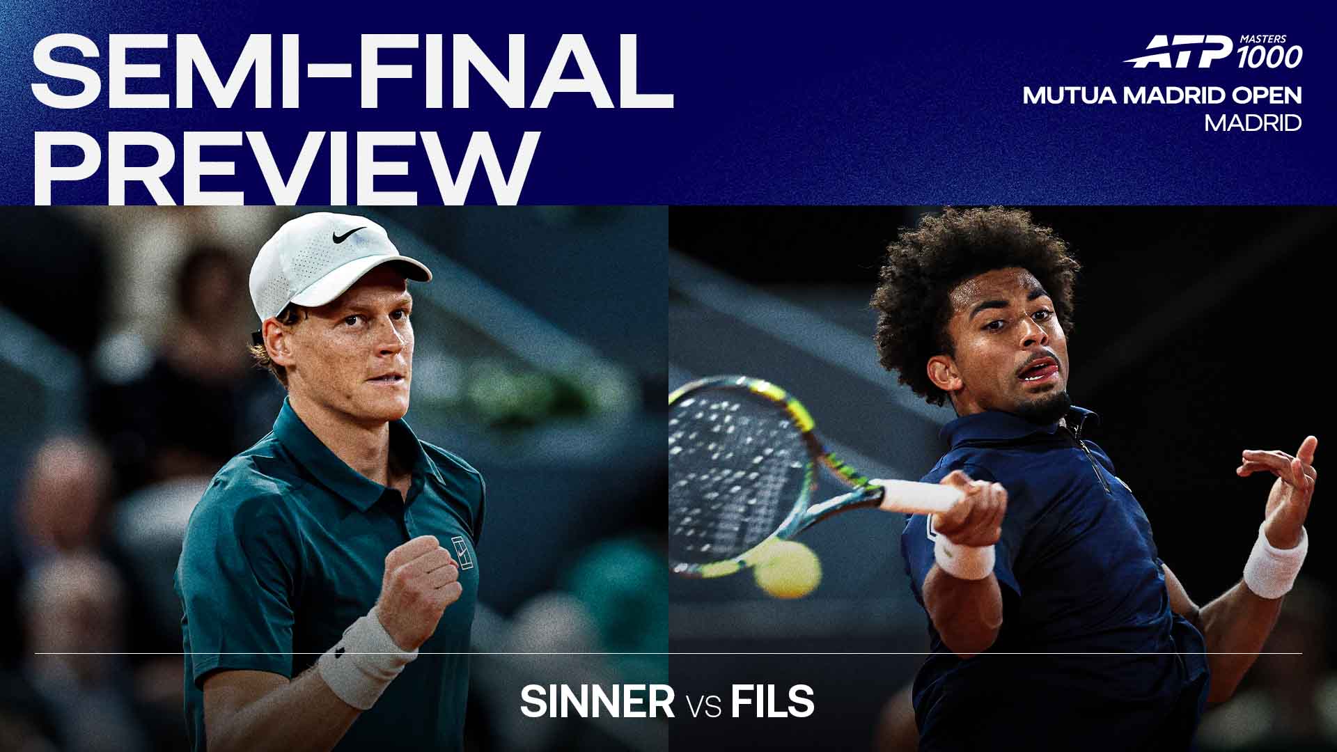 Jannik Sinner leads Arthur Fils 1-0 in their Lexus ATP Head2Head series.