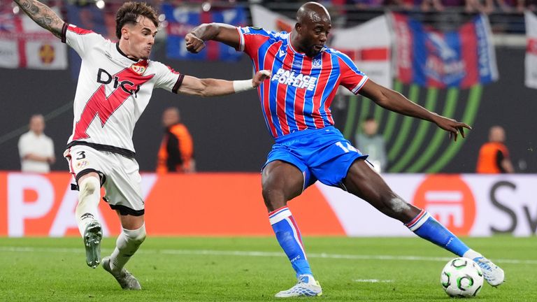 Jean-Philippe Mateta was denied a second goal shortly after he gave Crystal Palace the lead against Rayo Vallecano