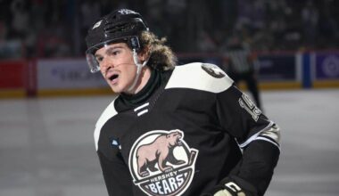 Sonny Milano misses Hershey Bears practice, appears unlikely to play in Game 3
