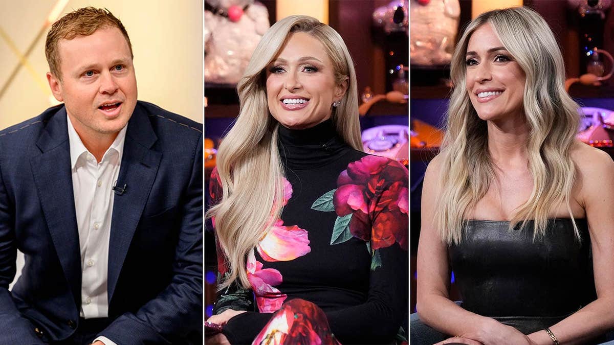 A three-way split of Spencer Pratt, Paris Hilton and Kristin Cavallari.