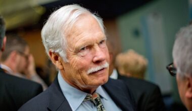 In this Dec. 6, 2013, file photo, Ted Turner talks with guests at the Captain Planet Foundation benefit gala in Atlanta. (AP Photo/David Goldman, File)