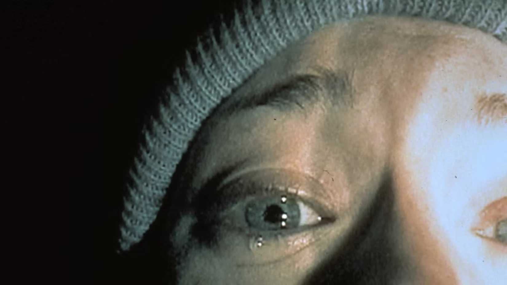 A woman cries into the camera in The Blair Witch Project