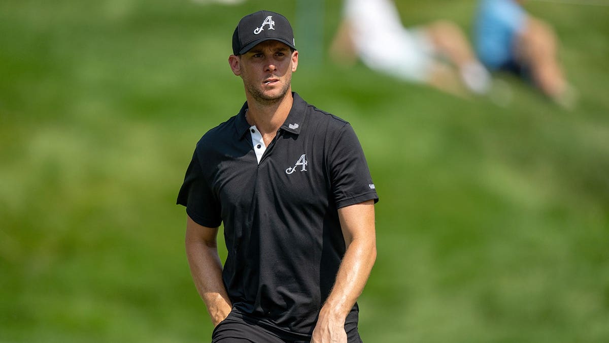 Thomas Pieters walking onto the 3rd green at LIV Golf Indianapolis