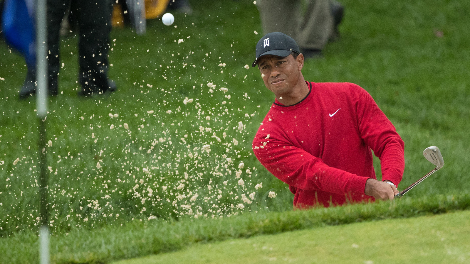 Tiger Woods at Aronimink Golf Club in Newtown, Pennsylvania