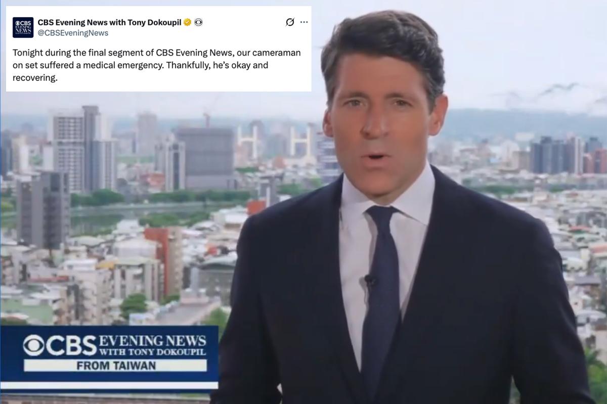 CBS Evening News cameraman collapses in apparent 'medical emergency' during live broadcast