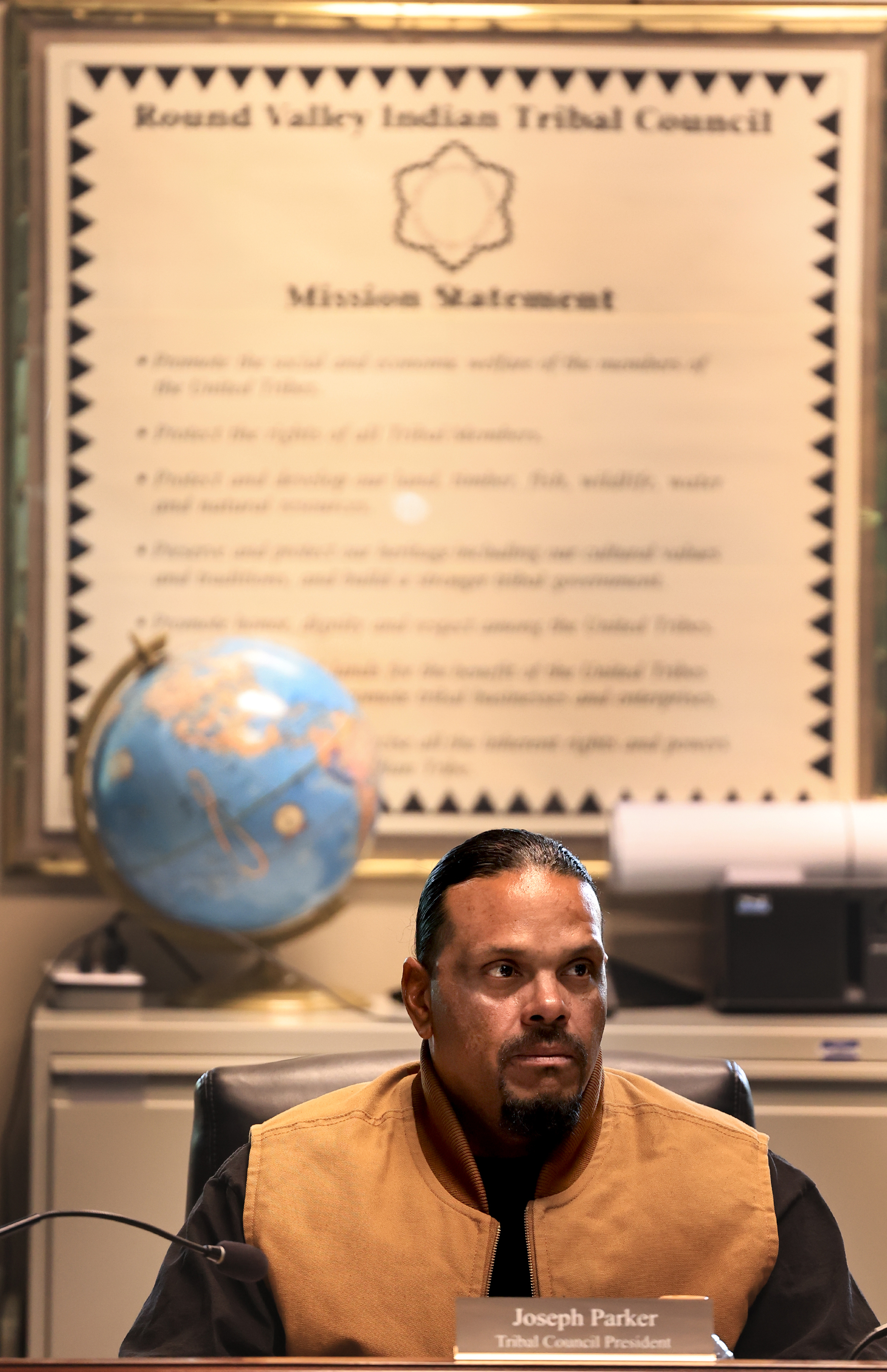 Round Valley Tribal Council president Joseph Parker, Tuesday, April 21,...