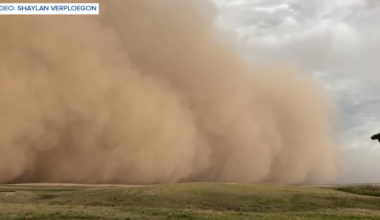 Fast-moving front kicks up walls of dust across the region