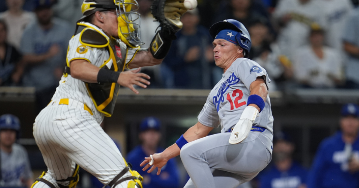 Dodgers score tie-breaking run in 9th inning off Miller, beat Padres 5-4