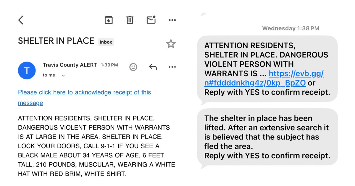 Austin residents say a shelter-in-place alert looked like a scam