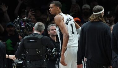 Wembanyama ejected from 2nd quarter of Spurs-Wolves for elbowing Reid