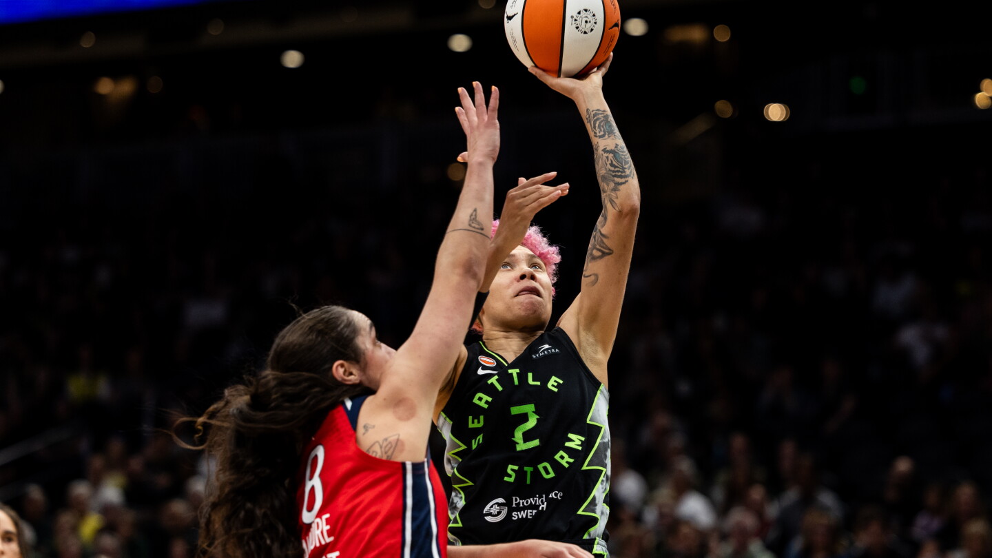 Hiedeman scores 24, Johnson adds 17 and Fam 10 in her debut as Storm beat Mystics 97-85