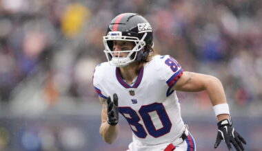 WR Gunner Olszewski carted off at Giants OTAs