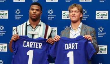 Jaxson Dart-Abdul Carter drama will take center stage when Giants OTAs resume