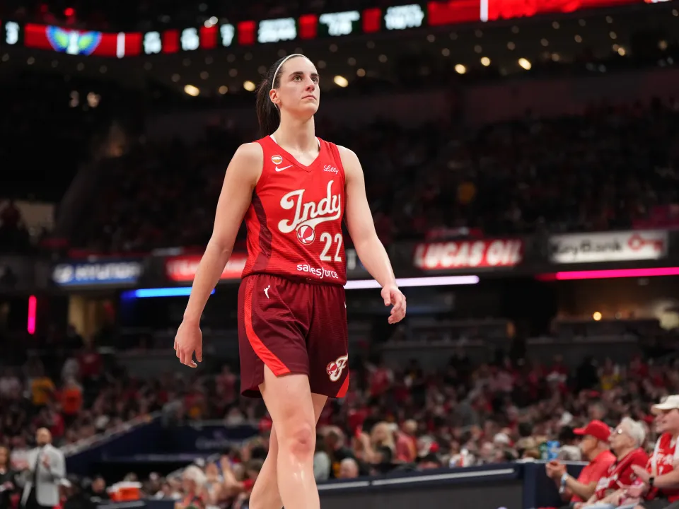 Caitlin Clark #22 of the Indiana Fever looks on during the game against the Dallas Wings on May 9, 2026