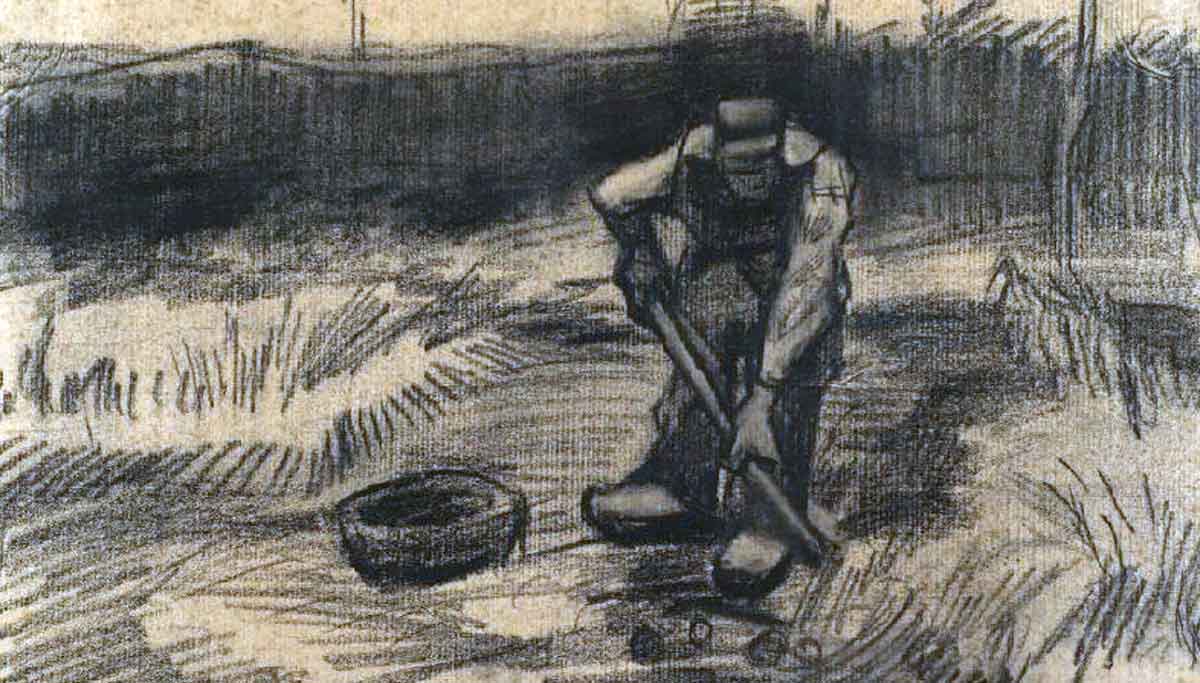 van gogh peasant lifting potatoes