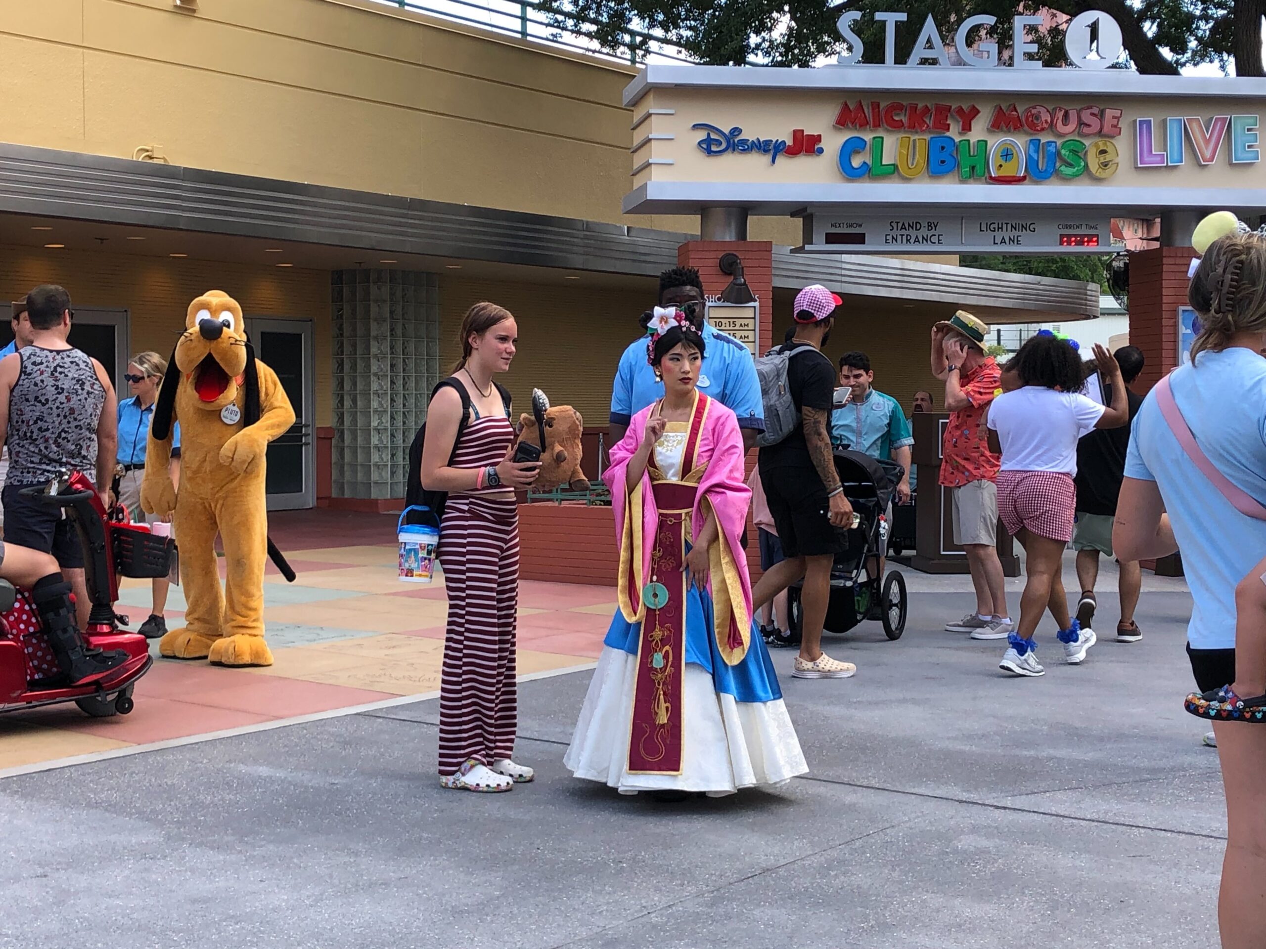 Although “Off the Page!” in The Magic of Disney Animation is not open yet, the characters that will be available are out roaming Animation Courtyard.