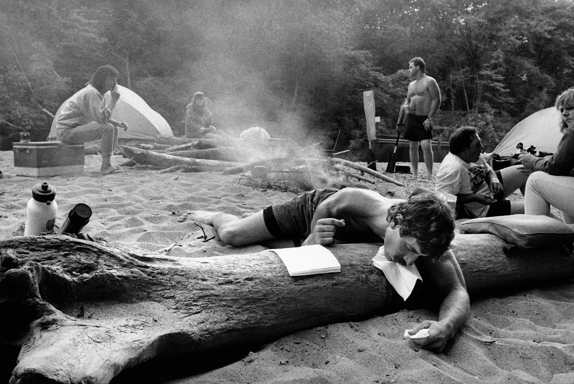 web Steve Passed Out, Saco River Canoe Trip, 1997