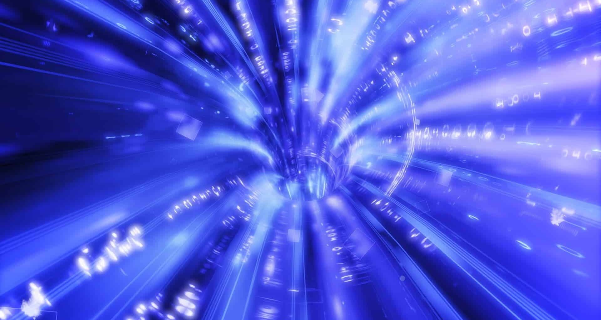 Visualization of a wormhole. New research explores whether quantum simulations of closed timelike curves could allow information to travel backward in time