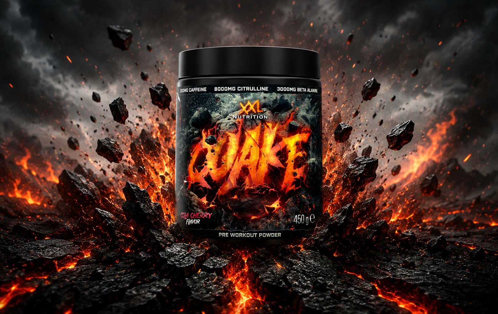 XXL Nutrition Quake preworkout for premium pumps and focus