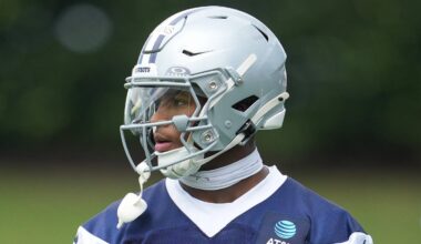Dallas Cowboys defensive back Caleb Downs