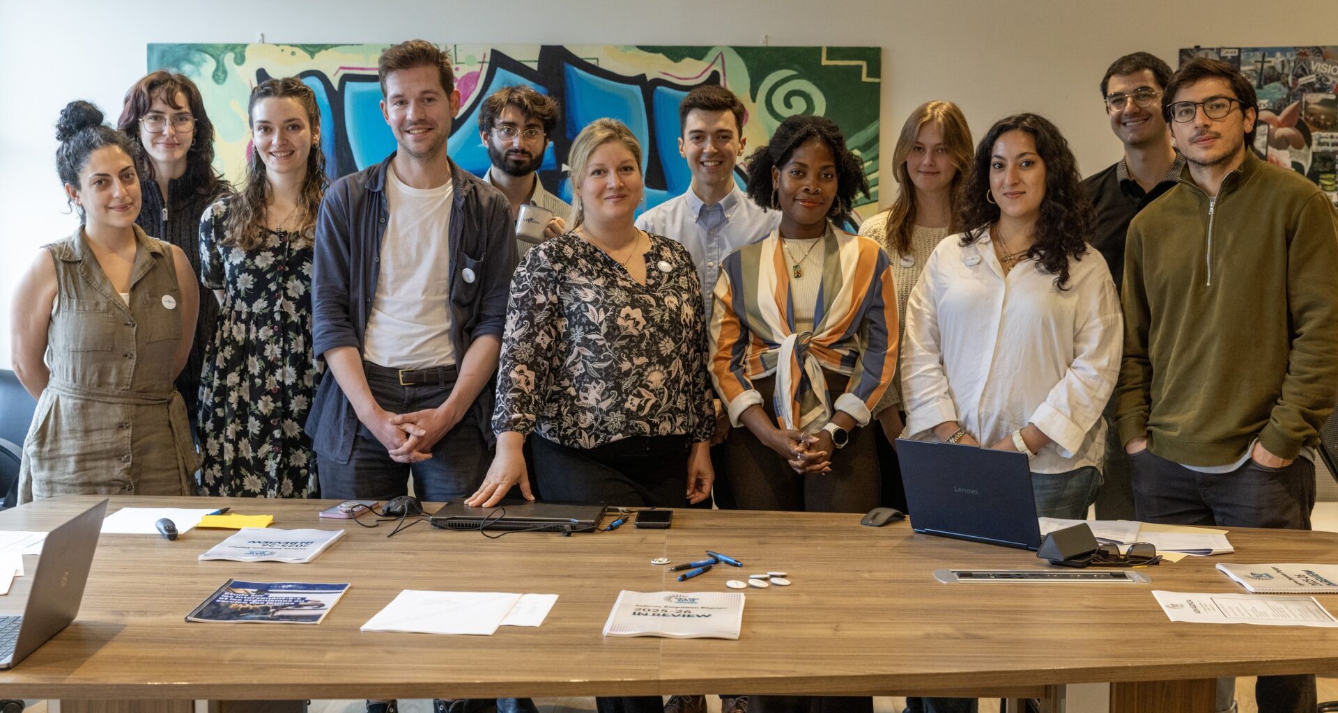 A group of young Quebec anglophones pose for a photograph.