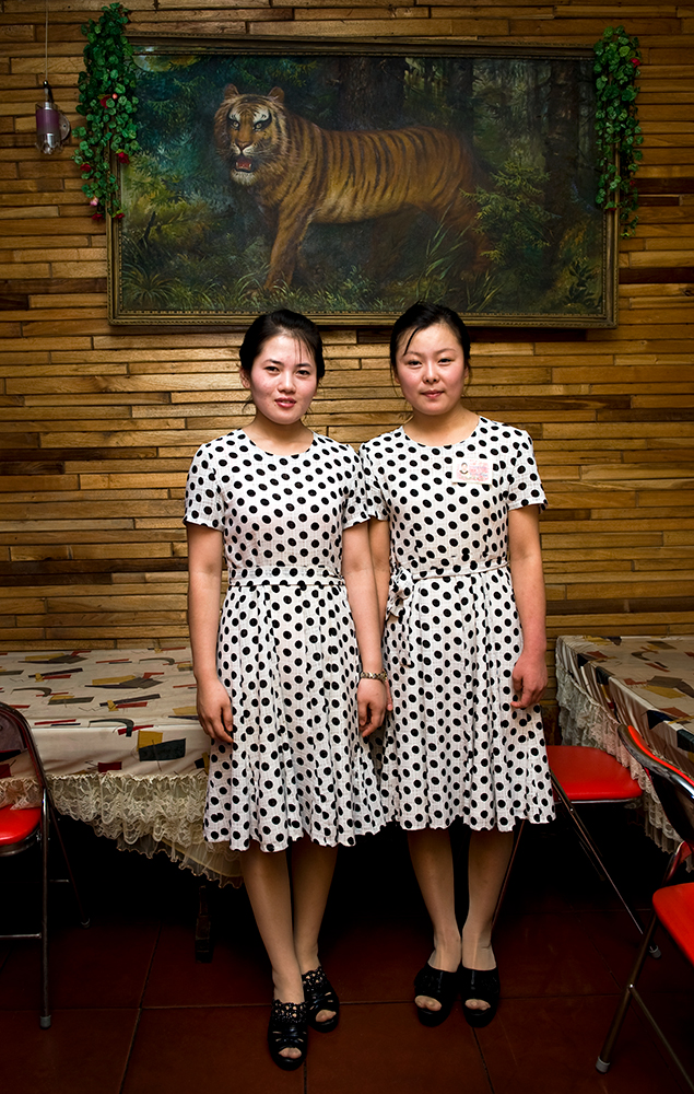 WONSAN, NORTH KOREA - SEPTEMBER, 2011: Waitresses at a restaurant in Wonsan, North Korea. (Mark Edward Harris/Getty Images)