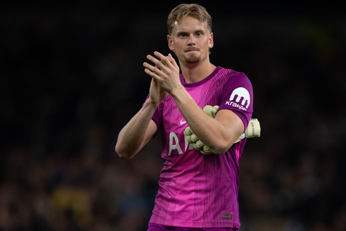 Antonin Kinsky after the Premier League match between Tottenham Hotspur and Leeds United on Monday night