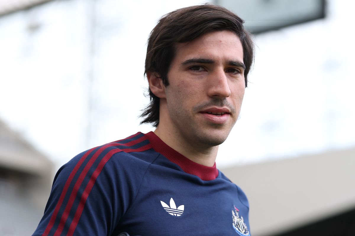 Sandro Tonali of Newcastle United, arrives at the ground prior to the Premier League match between Newcastle United and West Ham United at St James' Park on May 17, 2026 in Newcastle upon Tyne, England.
