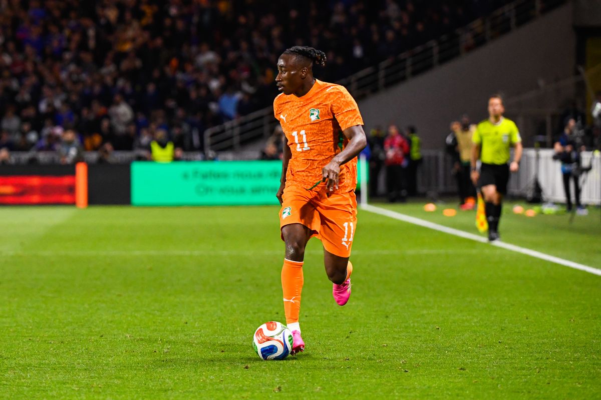 Yan DIOMANDE of Ivory Coast during friendly match between France and Ivory Coast at Stade de la Beaujoire on June 4, 2026 in Nantes, France.