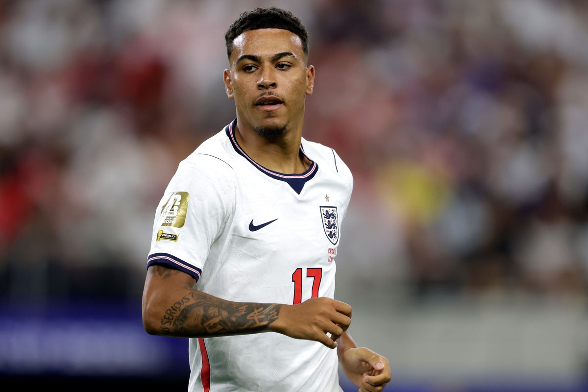 Morgan Rogers in action for England