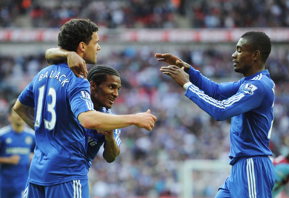 Michael Ballack, Florent Malouda and Salomon Kalou