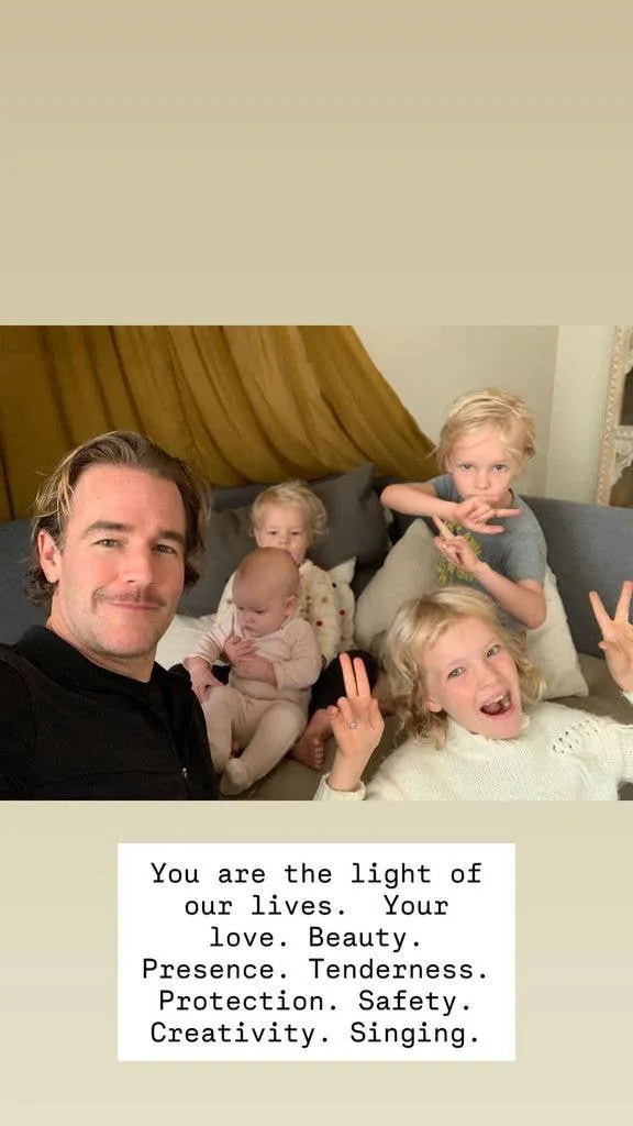 James Van Der Beek with his kids, shared on Instagram