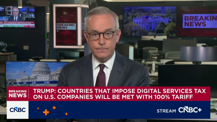 Trump: Countries that impose 'Digital Services Tax' on U.S. companies will be met with 100% tariff