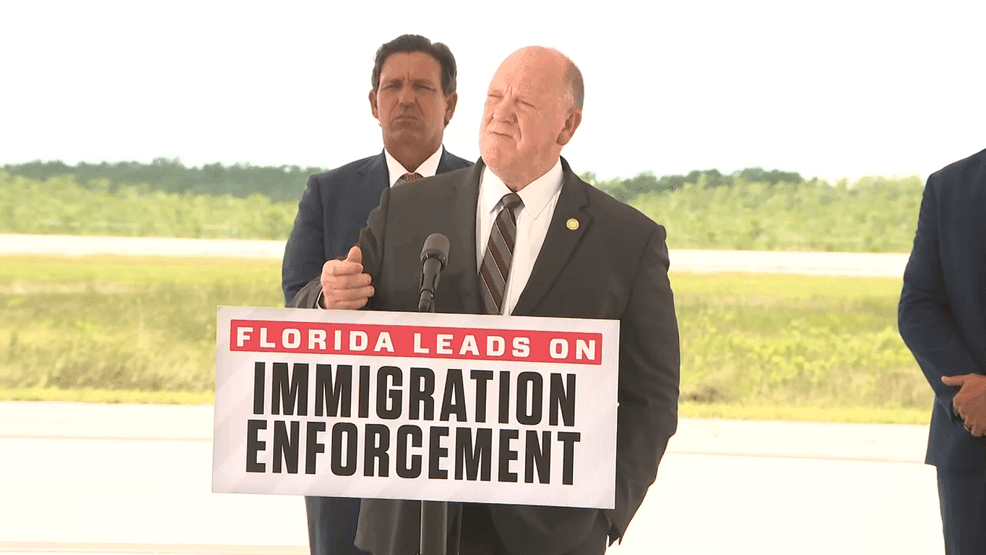 Governor Ron DeSantis and White House Border Czar Tom Homan are set to appear Thursday at a remote Everglades site known as Alligator Alcatraz, as questions grow about the future of the isolated facility. (WPEC)