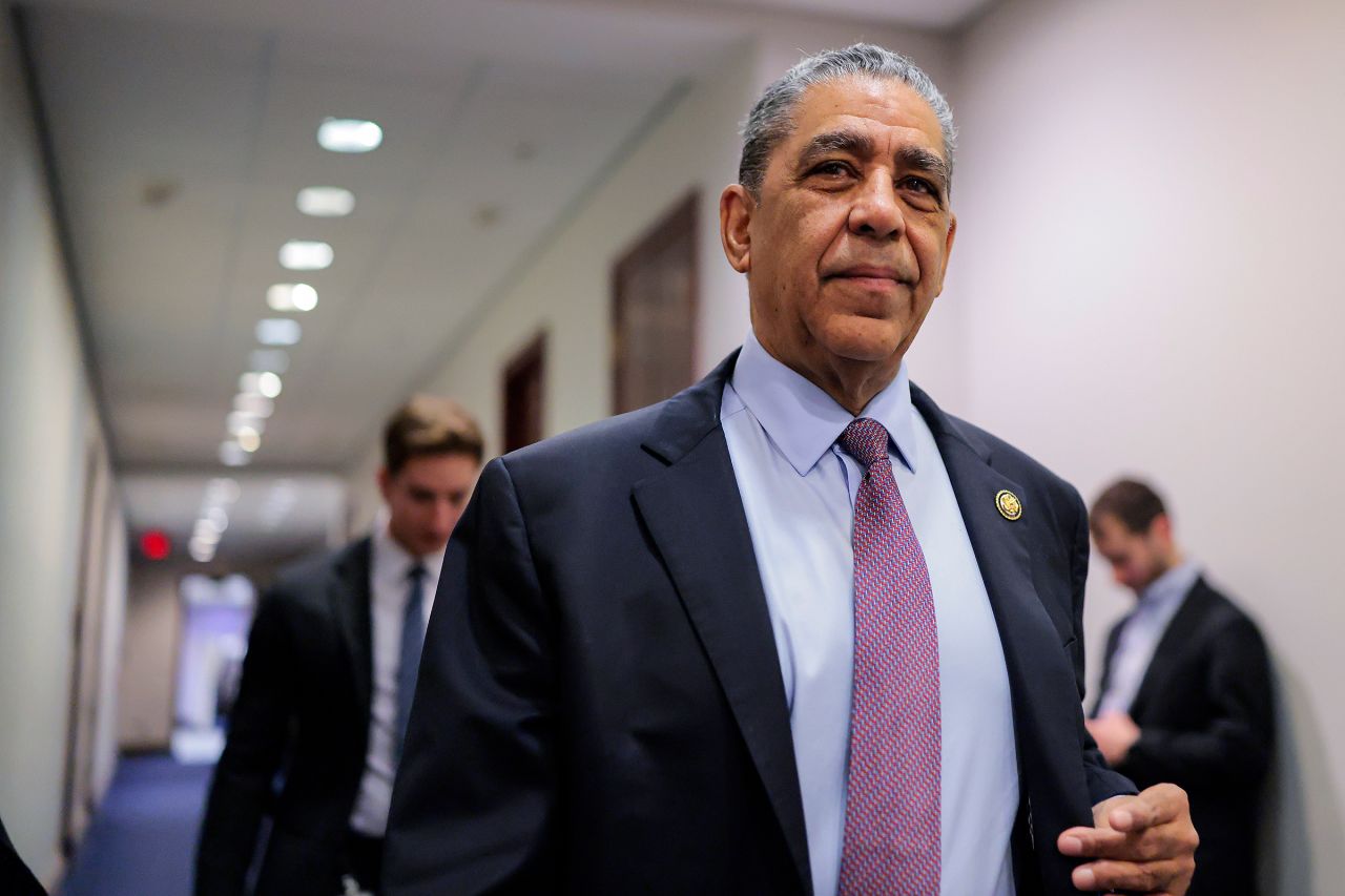 Rep. Adriano Espaillat walks through the US Capitol on February 10.