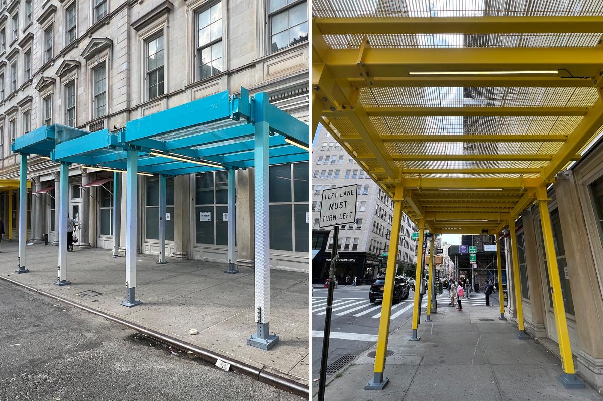 City shows off models of proposed sidewalk sheds