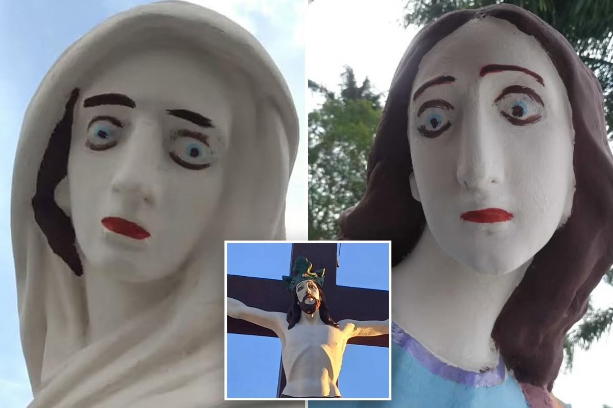 Ridiculous restoration job turns religious statues into googly-eyed caricatures